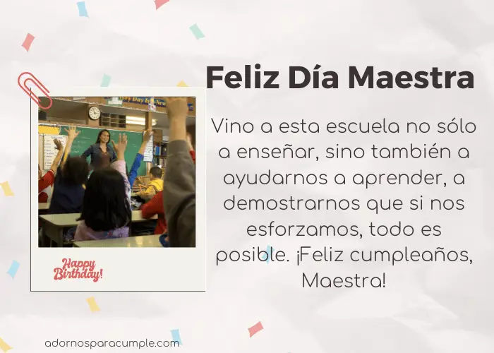 Frases de cumpleaños para una maestra - Adornos para cumple