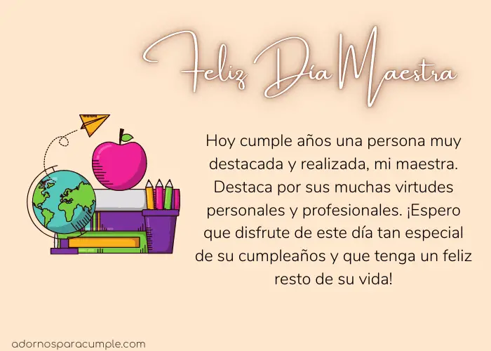 Frases de cumpleaños para una maestra - Adornos para cumple