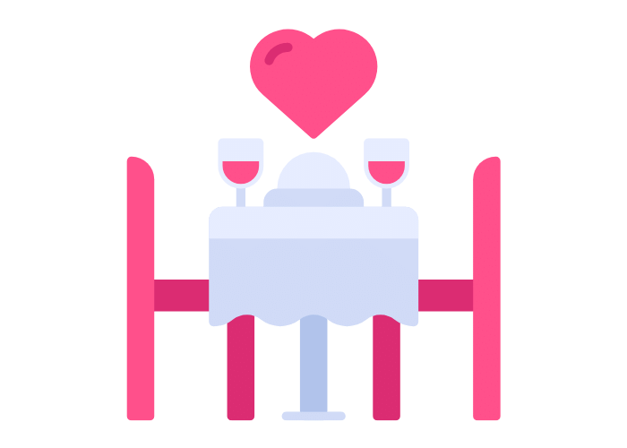 Cena de amor san valentin