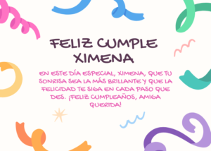 Feliz cumple Ximena imagen gratis